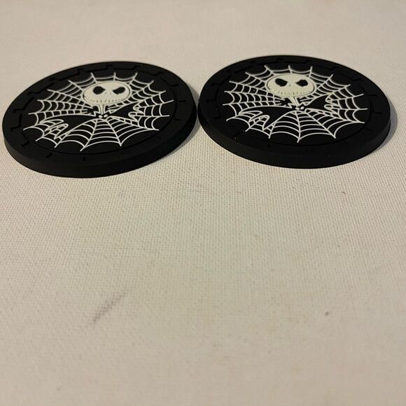 Nightmare Before Christmas Car Cup Coasters in black set of 2 NWT - Picture 3 of 4